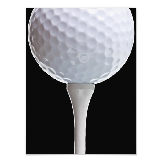 Golf Ball Black Background Golfing Sports Sjabloon Foto Afdruk (Voorkant)