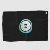 Golf Ball Black Green Initialen Golfhanddoek (Horizontaal)