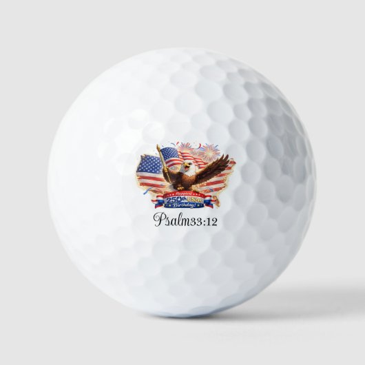 Golf Ball Blessed Happy 250th Birthday USA! Golfballen (Voorkant)