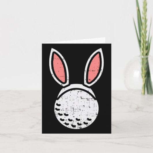 Golf Ball Bunny Ears Funny Golfing Easter G Kaart (Voorkant)