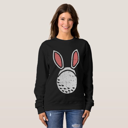 Golf Ball Bunny Ears Funny Golfing Easter G Trui (Voorkant volledig)
