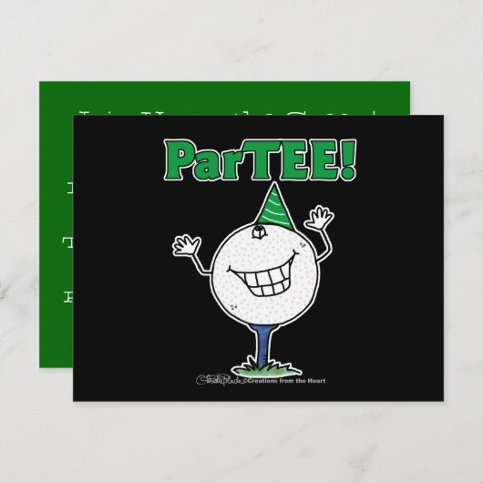 Golf Ball Character ParTEE! Kaart (Voorkant / Achterkant)