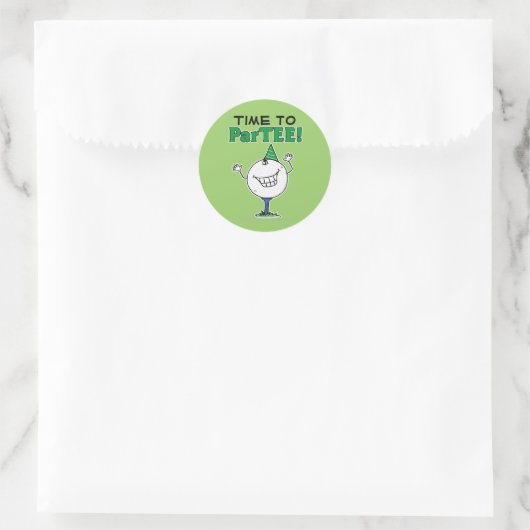 Golf Ball Character ParTEE! Ronde Sticker (Tas)