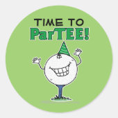 Golf Ball Character ParTEE! Ronde Sticker (Voorkant)