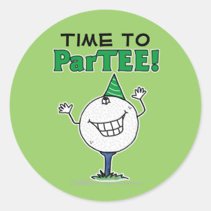 Golf Ball Character ParTEE! Ronde Sticker