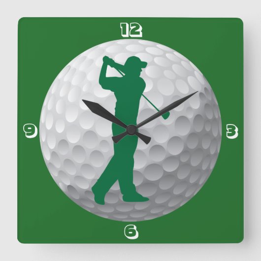 Golf ball Clock Vierkante Klok (Voorkant)