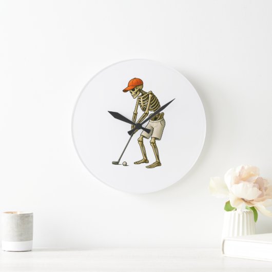 Golf Ball Costume - Pumpkin Skull Golf PWall Clock Grote Klok (Huis)