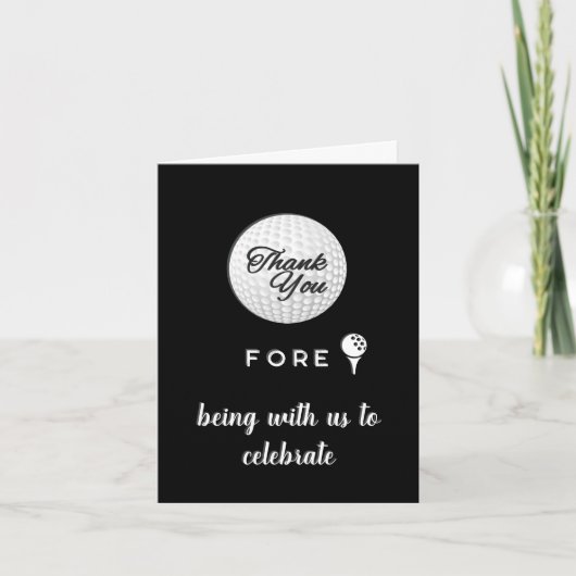Golf Ball Dank je voor! Zwart Wit Aangepast Bedankkaart (Voorkant)