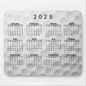 Golf Ball Design 2025 Kalender Mousepad Muismat (Voorkant)