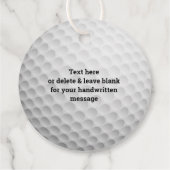 Golf Ball Design Favor Kaart Bedankjes Labels (Achterkant)