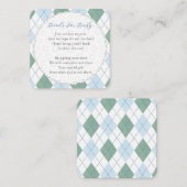 Golf Ball Diamond Print Diaper Raffle Baby Shower Informatiekaartje (Voorkant / Achterkant)
