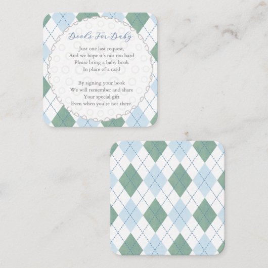 Golf Ball Diamond Print Diaper Raffle Baby Shower Informatiekaartje (Voorkant / Achterkant)