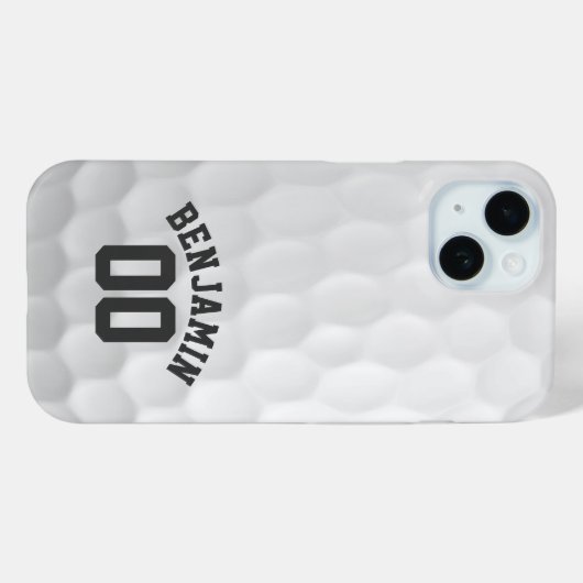 Golf Ball Dimples met aangepast naamnummer Case-Mate iPhone Case (Achterkant (horizontaal))