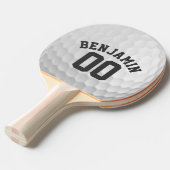 Golf Ball Dimples met aangepast naamnummer Tafeltennisbatje (Voorkant Gekanteld)