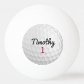 Golf Ball Dimples met zwarte naam rood nummer (Achterkant)