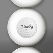 Golf Ball Dimples met zwarte naam rood nummer