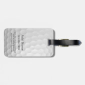 Golf Ball Dimples met zwarte naam rood nummer Bagagelabel (Achterkant horizontaal)