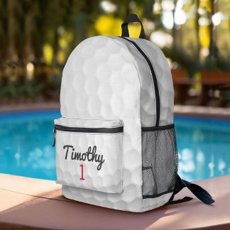 Golf Ball Dimples met zwarte naam rood nummer Bedrukte Rugzak