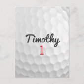 Golf Ball Dimples met zwarte naam rood nummer Briefkaart (Voorkant)