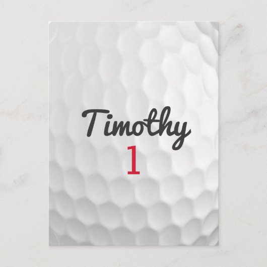 Golf Ball Dimples met zwarte naam rood nummer Briefkaart (Voorkant)