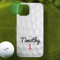 Golf Ball Dimples met zwarte naam rood nummer