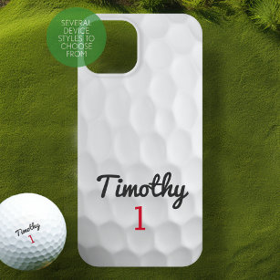 Golf Ball Dimples met zwarte naam rood nummer Case-Mate iPhone 14 Hoesje
