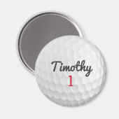 Golf Ball Dimples met zwarte naam rood nummer Magneet (Voorkant / Achterkant)