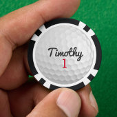 Golf Ball Dimples met zwarte naam rood nummer Poker Chips