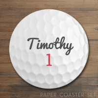 Golf Ball Dimples met zwarte naam rood nummer