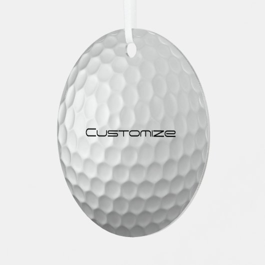 Golf Ball Dimples patroon met gepersonaliseerde te Metalen Ornament (Voorkant links)