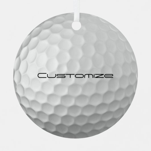 Golf Ball Dimples patroon met gepersonaliseerde te Metalen Ornament (Voorkant)