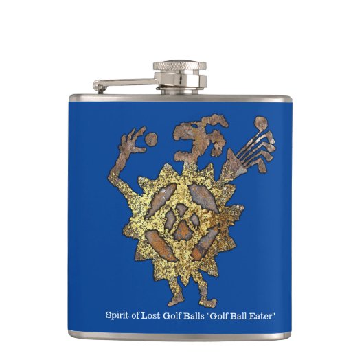 Golf Ball Eater Petroglyph Flask Heupfles (Voorkant)