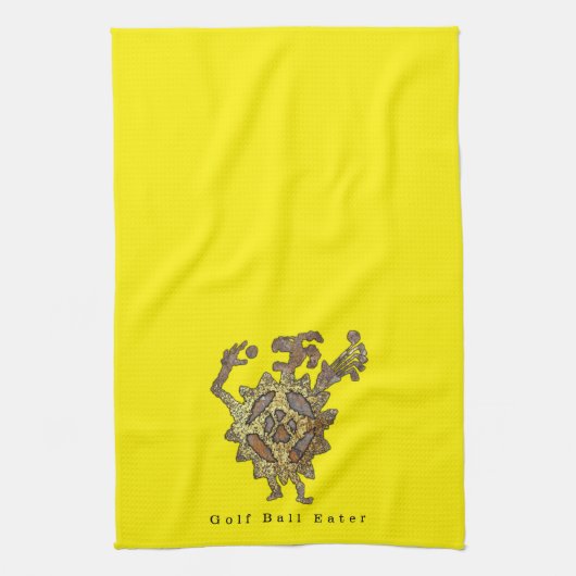Golf Ball Eater Petroglyph Kitchen Towel Theedoek (Verticaal)