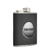 Golf Ball Embed Dark Metal Background Heupfles (Rechts)