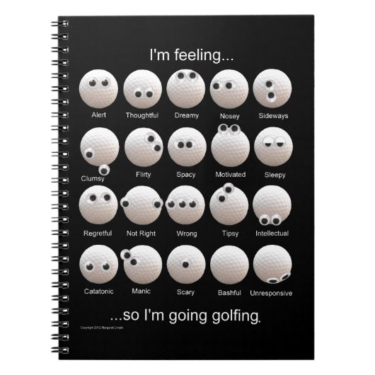 Golf Ball Emobewegingen Chart Notitieboek (Voorkant)