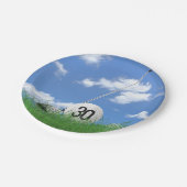 Golf Ball en club voor de 30e verjaardag Papieren Bordje (Gekanteld)