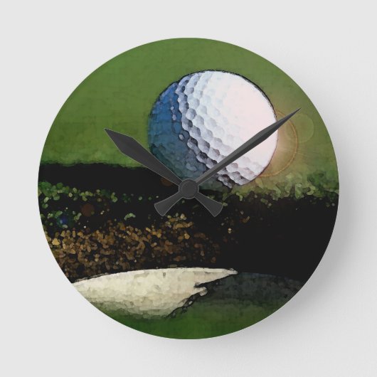 Golf Ball en de Hole Ronde Klok (Voorkant)