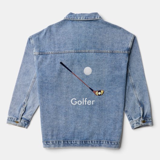 Golf Ball en Golf Club gepersonaliseerd Denim Jacket (Achterkant)