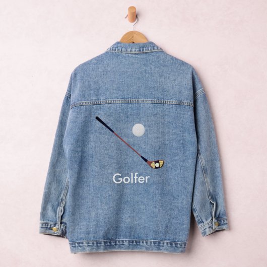 Golf Ball en Golf Club gepersonaliseerd Denim Jacket (Hangar)