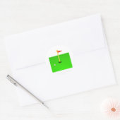 Golf Ball en Golf Flag Ronde Sticker (Envelop)