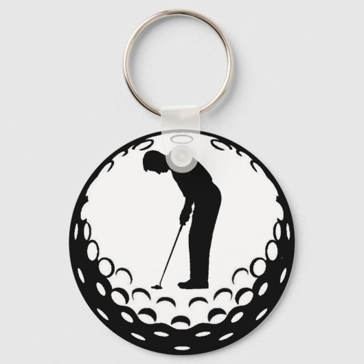 GOLF BALL EN GOLFER SLEUTELHANGER (Voorkant)