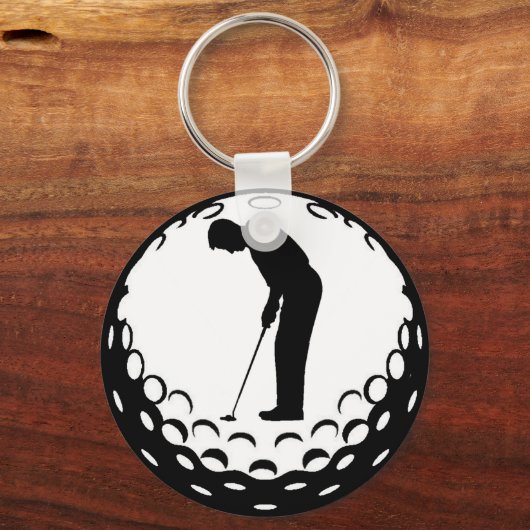 GOLF BALL EN GOLFER SLEUTELHANGER (Voorkant)