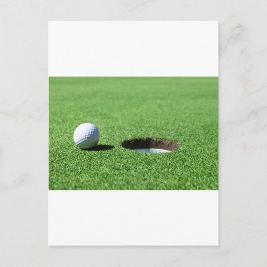 Golf Ball en Hole Briefkaart (Voorkant)