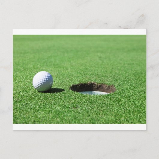 Golf Ball en Hole Briefkaart (Voorkant)