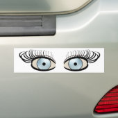 Golf Ball Eyes Bumpersticker (Op auto)