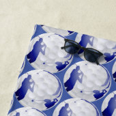 Golf Ball Fun Golfer Golfing Art Pattern Strandlaken (In situ)