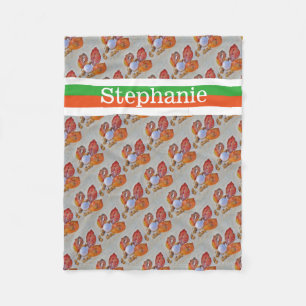 Golf ball, gepersonaliseerd met de naam oranje en  fleece deken