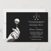 Golf Ball Glove Hand Elegant Wedding Kaart (Voorkant)