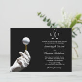 Golf Ball Glove Hand Elegant Wedding Kaart (Staand voorkant)