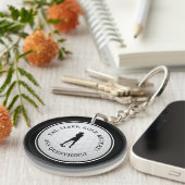 Golf Ball Golfer Modern Monogram Leuk Zwart Sport Sleutelhanger (Voorkant Rechts)